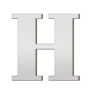 3D houten acryl spiegel letter H muursticker voor thuisdecoratie detailweergave