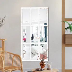 Decorative window mirror wall sticker, wooden frame acrylic mirror for home living room decor