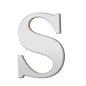 Acryl spiegel houten letter muursticker, 3D decoratief alfabet teken voor thuisdecoratie.