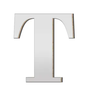 3D acryl spiegel houten letter T muursticker DIY huisdecoratie decoratieve alfabet teken.