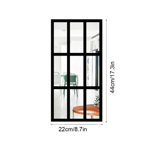 Acrylic mirror wall sticker fake window design 44x22cm for living room home decor