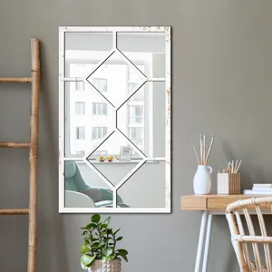 Decorative Wooden Window Wall Mirror Acrylic Sticker for Living Room and Study Room