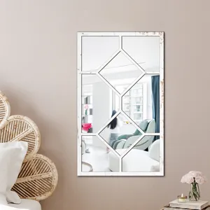 Acrylic mirror wall sticker decorative window frame style for living room bedroom home decor