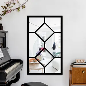 Decorative acrylic mirror wall sticker fake window design for living room bedroom home decor.