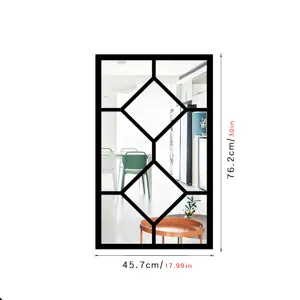 Decorative acrylic mirror wall sticker fake window geometric frame home bedroom living room decor