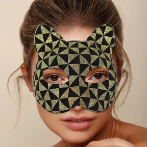 Halloween masker kat glitters geometrisch half gezicht feest kostuum accessoire chique