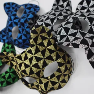 Halloween feest glitter kat masker geometrisch half gezicht masquerade kostuum