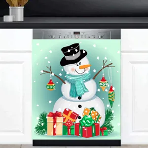 Weihnachten Schneemann Geschirrspüler magnetische Abdeckung Aufkleber festliche Küche.