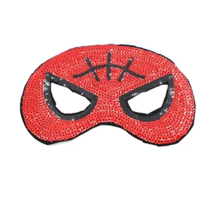 Máscara de lentejuelas Spider-Man para fiesta infantil disfraz de ojos rojo negro