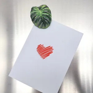 Détail aimant pour réfrigérateur feuille de monstera, aimant acrylique plante verte déco.