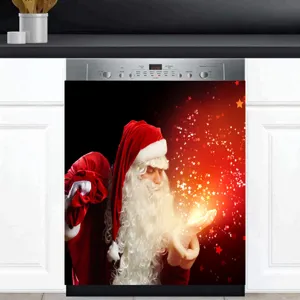 Weihnachts Geschirrspüler Magnetaufkleber Abdeckung Küche Deko Weihnachtsmann Kühlschrank