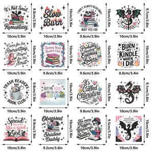 Bookish stickers set decorative romantasy reading vinyl waterproof decals for locker laptop
