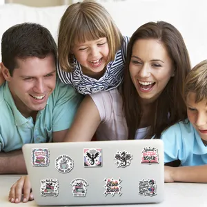 Detailed view of bookish decorative stickers featuring funny literary quotes and fantasy designs.