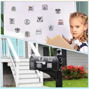 Decorative magnetic stickers set for locker, fridge, and mailbox with cute bookish designs.