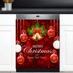 Weihnachten Geschirrspüler magnetische Aufkleber rote Abdeckung dekorative Küche Dekoration