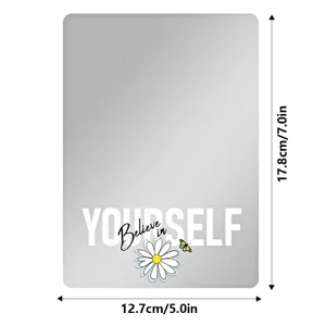 Espejo magnético para taquilla escolar y gimnasio, espejo acrílico con diseño floral.