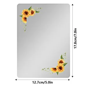 Espejo magnético para taquilla con girasol, espejo acrílico duradero para gimnasio 7x5 in