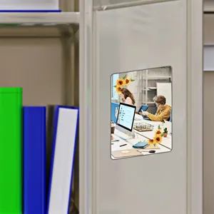 Espejo magnetico de acrilico para taquilla con patron de girasol para escuela y gimnasio.