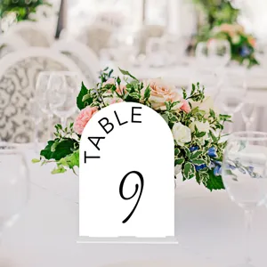 Acrylic wedding table number sign arched table sign wedding reception table decor piece