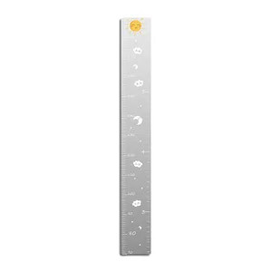 Acrylic mirror children height growth chart wall sticker, cute cartoon ruler for kids room decor.