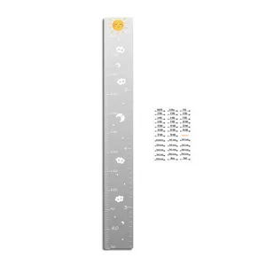 Kids height growth chart wall sticker with cute cartoon elements and milestone markers.