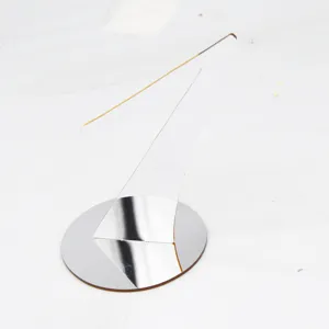 Clear acrylic table number one with round mirror base for wedding restaurant and banquet events.