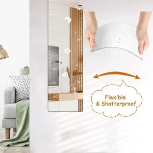 Acrylic kids height growth chart wall sticker flexible shatterproof baby ruler decor
