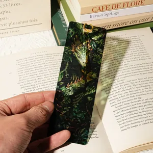 Translucent acrylic dragon bookmark, 1mm thick decorative stationery item for readers and students.