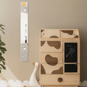 Acrylic mirror growth chart wall sticker for kids room height ruler wall decor mural 70-180cm