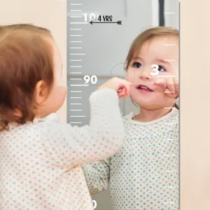 Acrylic mirror height chart wall sticker detail, children room decor ruler, clear scale numbers