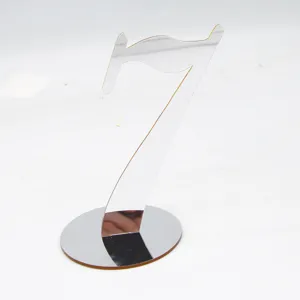 Acrylic table number 7 sign clear wedding restaurant seating number display stand detail