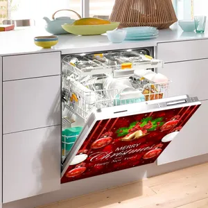 Weihnachten Geschirrspüler magnetische Abdeckung Aufkleber Küchendeko Folie Design