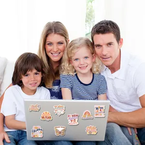 Cute retro decorative stickers featuring positive quotes and lovely patterns for laptops and lockers.