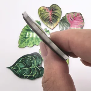 Stickers magnétiques de réfrigérateur de plantes tropicales en acrylique avec design 3D.