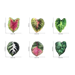 Aimants de refrigerateur en acrylique plante tropicale, autocollants magnetiques de feuille.