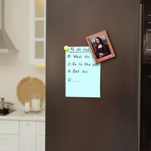 Houten magnetische vintage fotolijst koelkaststicker met Mona Lisa kunstschilderij