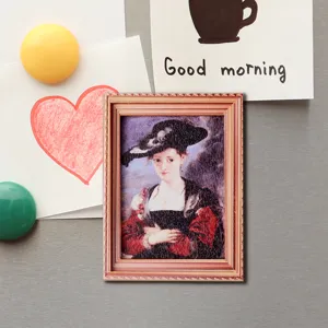 Mini vintage fotolijst koelkastmagneet retro kunst decoratieve magneetsticker voor thuis.