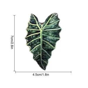 Aimant de réfrigérateur en acrylique feuille de plante tropicale, autocollant décoratif.