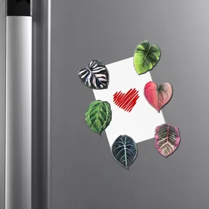 Sticker magnétique pour réfrigérateur plante tropicale en acrylique design feuille.