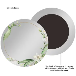 Espejo magnético para taquilla con diseño floral, bordes suaves y potente imán en la parte trasera.