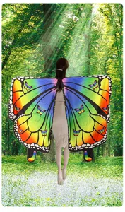 Cape de costume d'ailes de papillon colorées pour femme fête d'Halloween accessoires photo