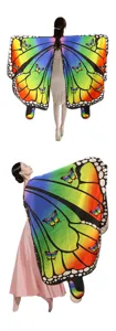 Cape ailes de papillon arc-en-ciel pour femmes enfants spectacle danse costume Halloween festival.
