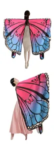 Cape d'ailes de papillon pour danse, châle coloré et manteau pour accessoires de costume d'Halloween.