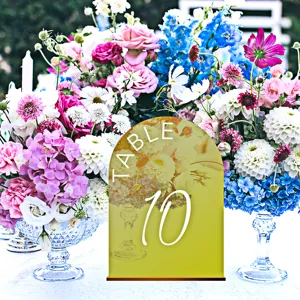 Acrylic wedding table number sign arched table card standing centerpiece party decor