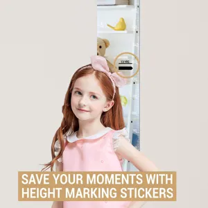 Acrylic height growth chart wall sticker for kids room, durable mirror finish room decor.