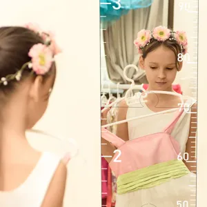 Acrylic mirror height growth chart sticker for kids room wall decor mirror ruler.