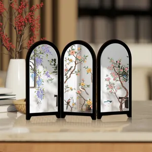 Desktop Chinese style mini mirror screen decorative ornament home room decoration detail view