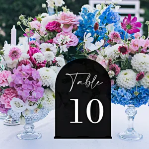 Acrylic Wedding Table Number Sign Arch Black Table 10 Sign for Wedding Party Decor