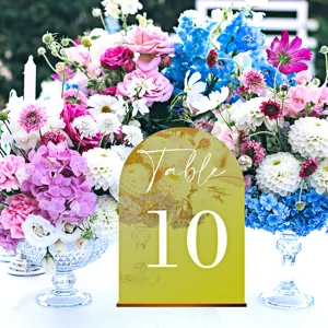 Acrylic wedding table number sign arch golden table 10 display stand for party decor