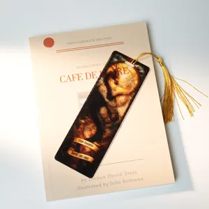 Translucent acrylic dragon bookmark with gold tassel, beautiful student stationery gift.